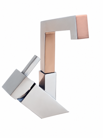 Sento Stainless massief vierkant stoer design wastafelkraan RVS