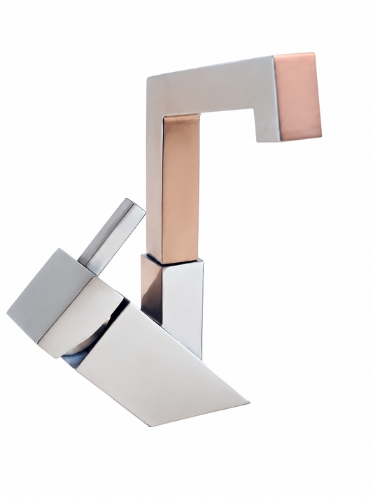Sento Stainless massief vierkant stoer design wastafelkraan RVS