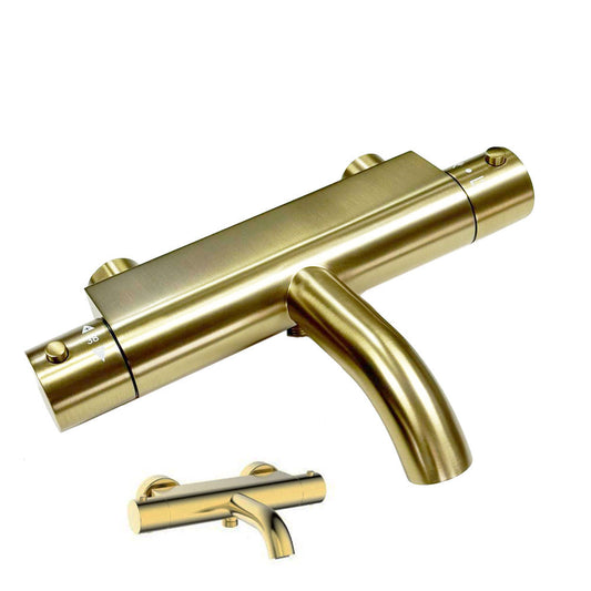 Lavigo Sky badthermostaat geborsteld safe touch goud mat PVD