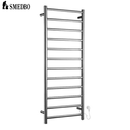 Smedbo Dry FK701 elektrische badkamerradiator, hoogte 121,2x50 cm, rond, gepolijst roestvrij staal