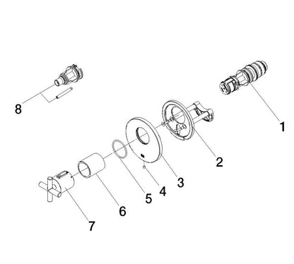 Dornbracht Tara xTool voor inbouw thermostaat 3/4 "zonder stopkraan chroom