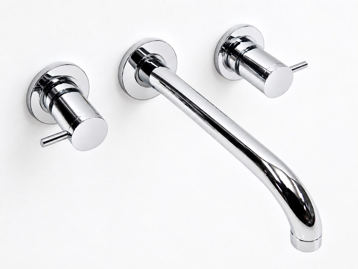 Supergrif 3 gats design wand wastafelmengkraan met 300 mm uitloop Chroom