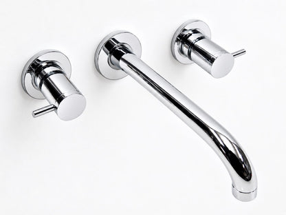 Supergrif 3 gats design wand wastafelmengkraan met 300 mm uitloop Chroom