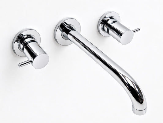 Supergrif 3 gats design wand wastafelmengkraan met 300 mm uitloop Chroom