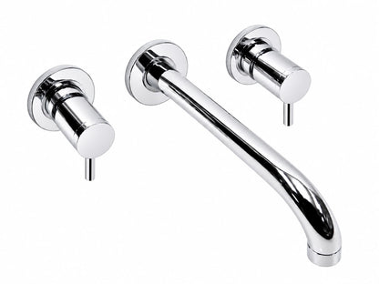 Supergrif 3 gats design wand wastafelmengkraan met 300 mm uitloop Chroom