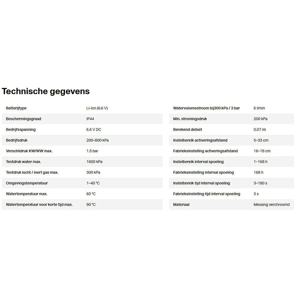 Geberit 185 infrarood elektronische wastafelkraan zonder menging, met generatorvoeding, chroom
