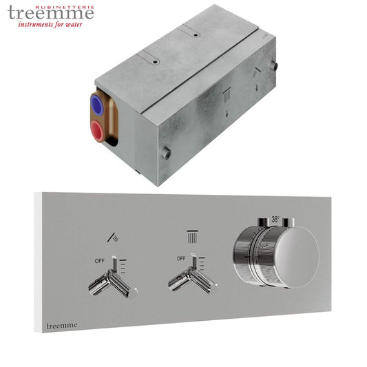 Treemme Watt design inbouwdouchekraan thermostatisch met omstel chroom