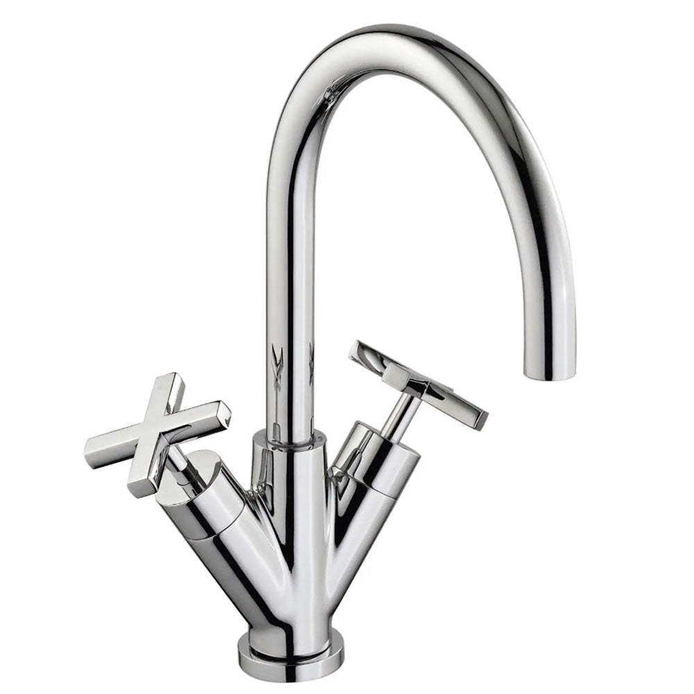 Treemme Basetta Line met kruisgrepen design wastafelkraan chroom