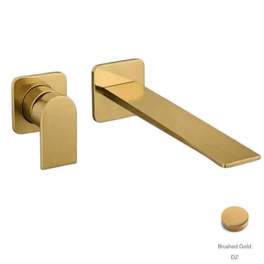 Treemme Ran design 2-gats inbouw wandmengkraan, geborsteld goud