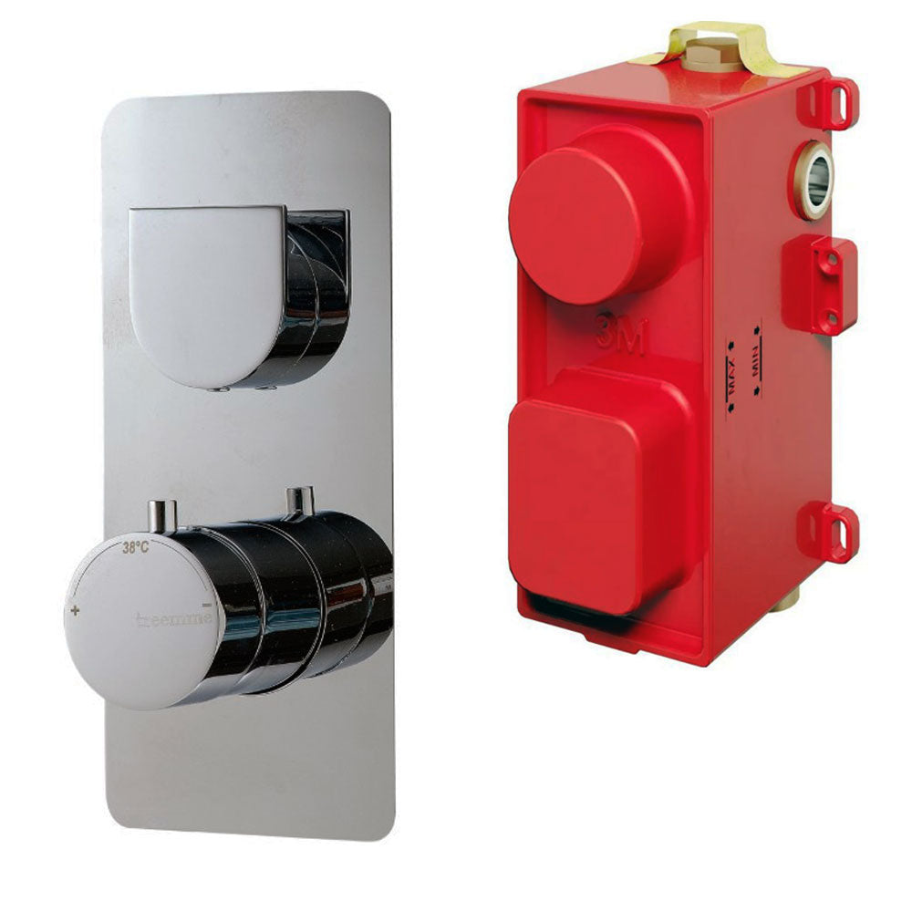 Treemme Ran inbouw thermostaat mengkraan met 2-weg omstelling, Chroom
