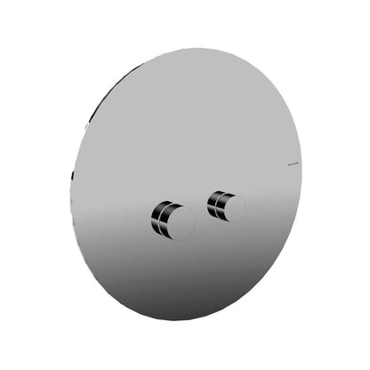 Treemme Rubinetterie design rond bedieningspaneel met 2 ronde drukknoppen ø280 mm RVS