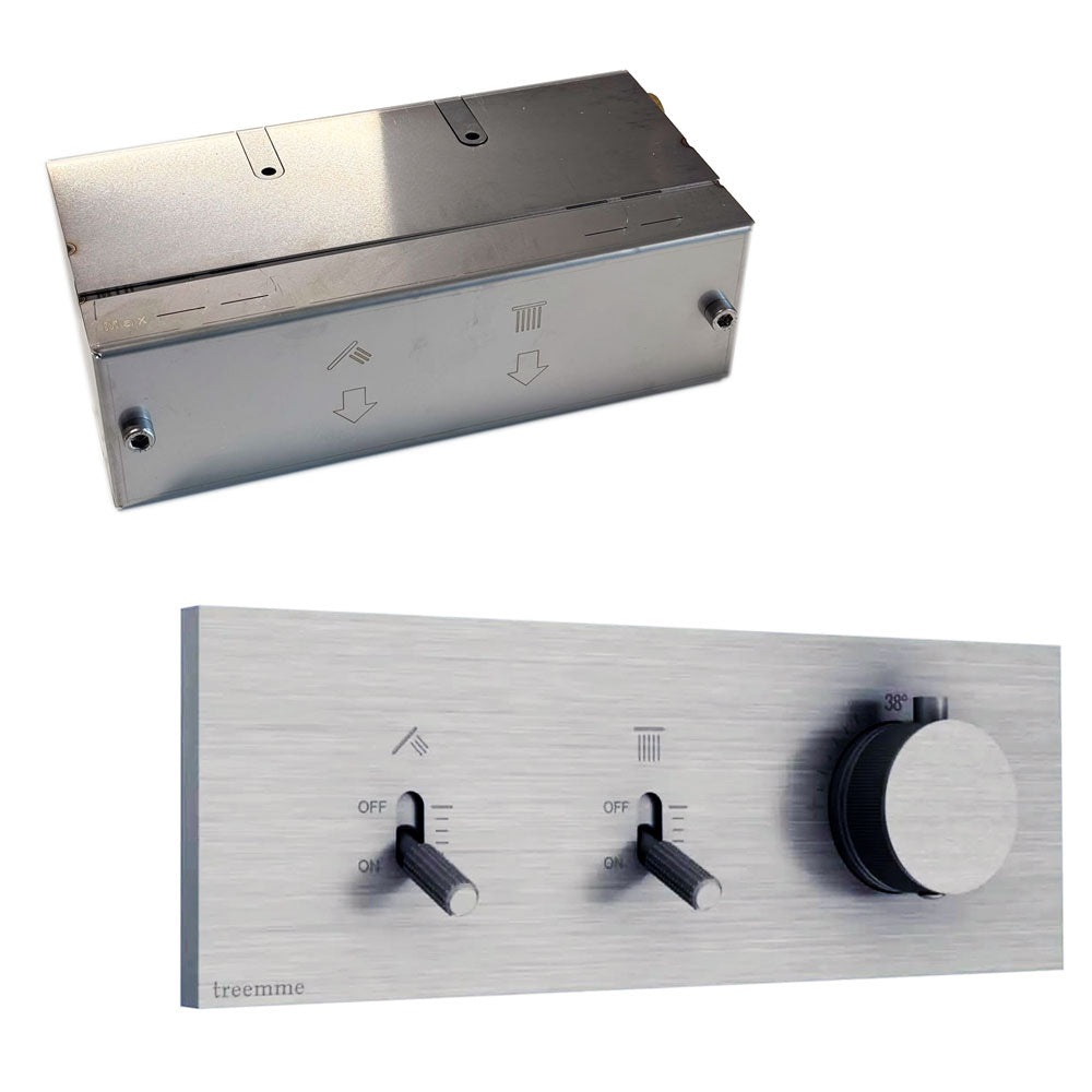 Treemme Watt design inbouw douchekraan thermostatisch met omstel RVS/INOX