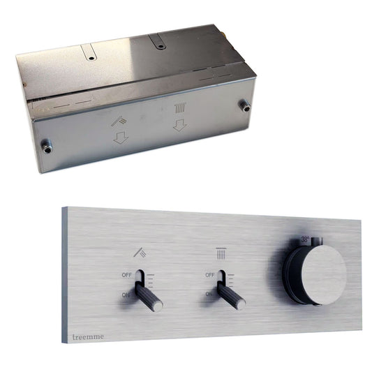 Treemme Watt design inbouw douchekraan thermostatisch met omstel RVS/INOX
