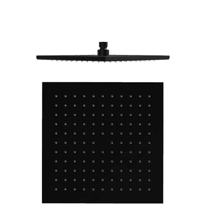 Treemme Shower and thermostatic vierkant hoofddouche 255 mm mat zwart