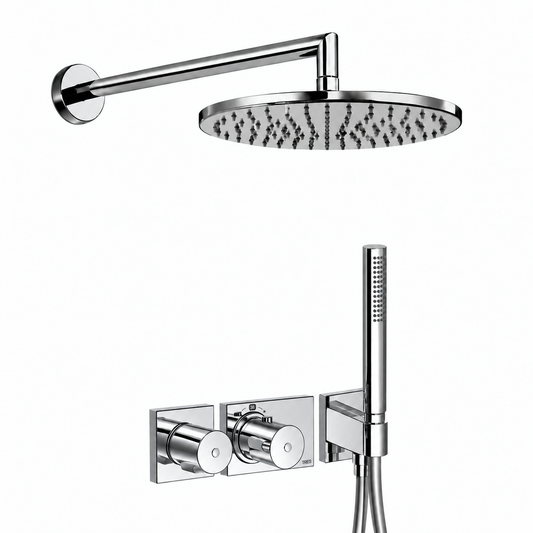 Tres B-System inbouwdoucheset met thermostaat en 30 cm hoofddouche – chroom