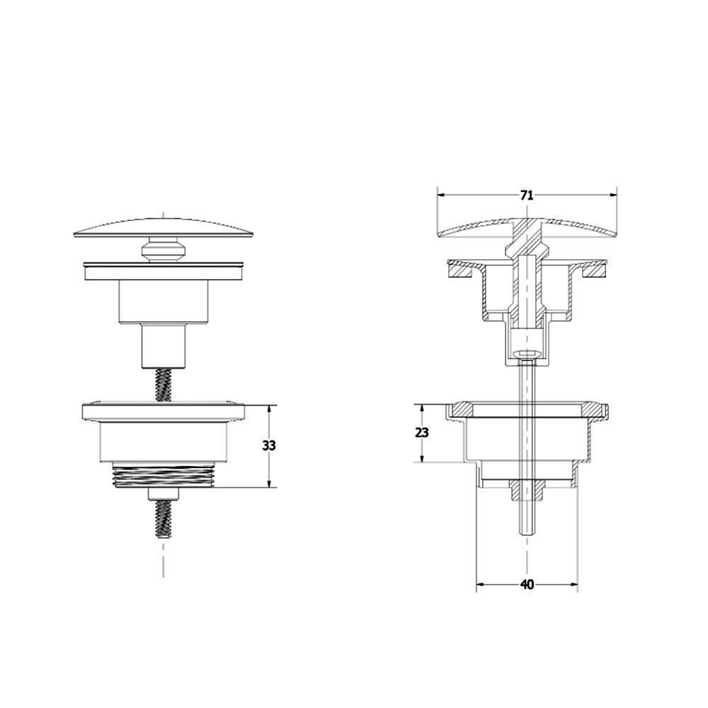 INK fonteinkraan Combi set wandmontage inclusief bekersifon + afvoerplug always open Chroom