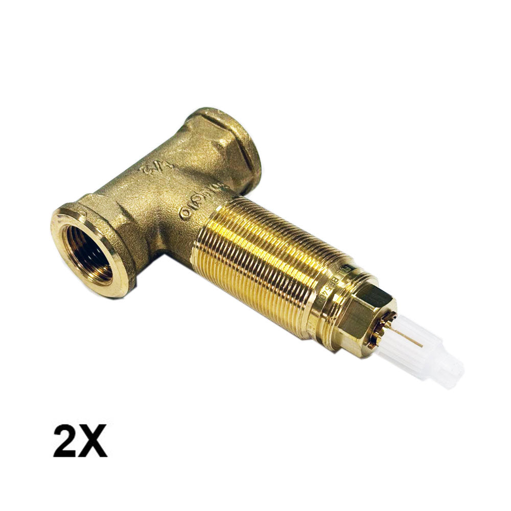 Bongio Squadra, Aqua inbouw centraal thermostaatkraan incl. twee inbouw stopkranen, Geborsteld mat nikkel