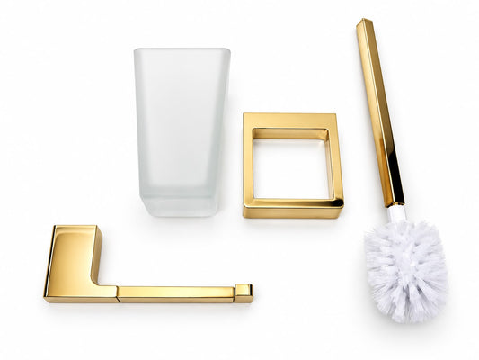 Vado individual wc borstelhouder + rolhouder Geborsteld Goud
