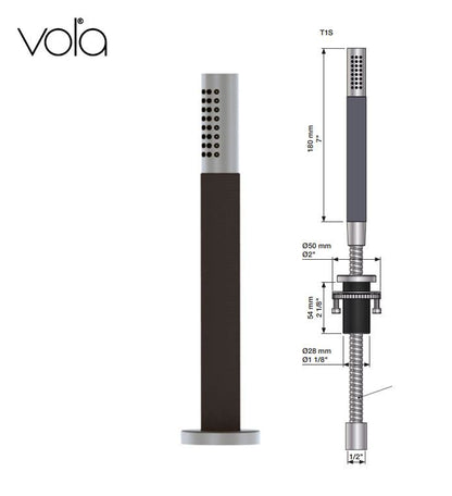 Vola T1MS/150-40 handdouche uittrekbaar met doucheslang 1,5 meter RVS