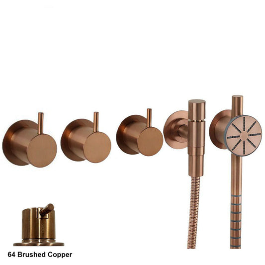 Vola 5471SAP inbouw douchethermostaatkraan afbouwdeel met 2-weg omstel geborsteld koper PVD