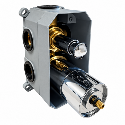 Waterevolution Flow T1.32TBI Inbouwdeel voor thermostatische bad-/douchemengkraan met twee uitgangen (oud model)