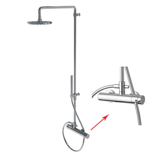 Waterevolution Flow douchecombinatie met thermostaat en regendouche chroom