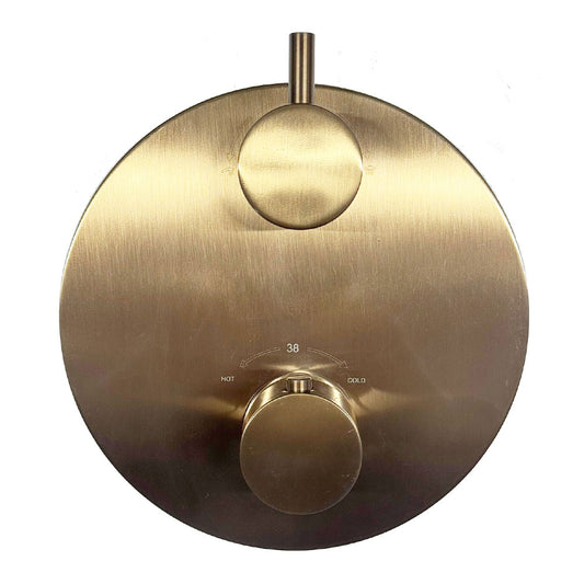 Wiesbaden Caral Afbouwdeel Inbouwthermostaat 2 Weg, geborsteld Brons Koper