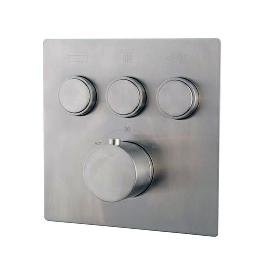 Wiesbaden Caral Klik afbouwdeel 3-weg thermostatisch staal