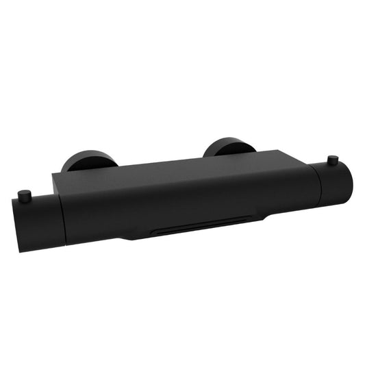 Wiesbaden Style badthermostaat Cascade watervaluitloop mat zwart