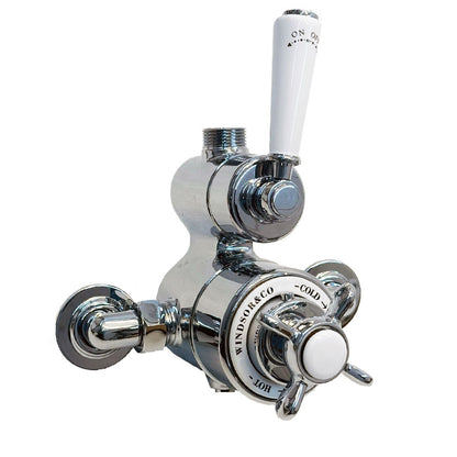 Windsor & Co klassieke losse opbouw thermostaatkraan met één weg, gepolijst, chroom