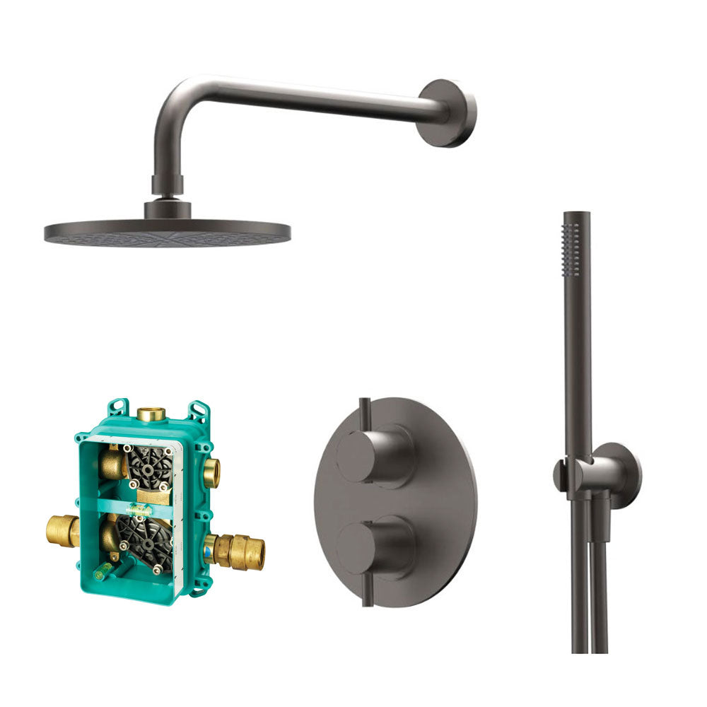 Xenz Deuro Douche Inbouwset met Thermostaat incl.Tec-Box – Grafiet