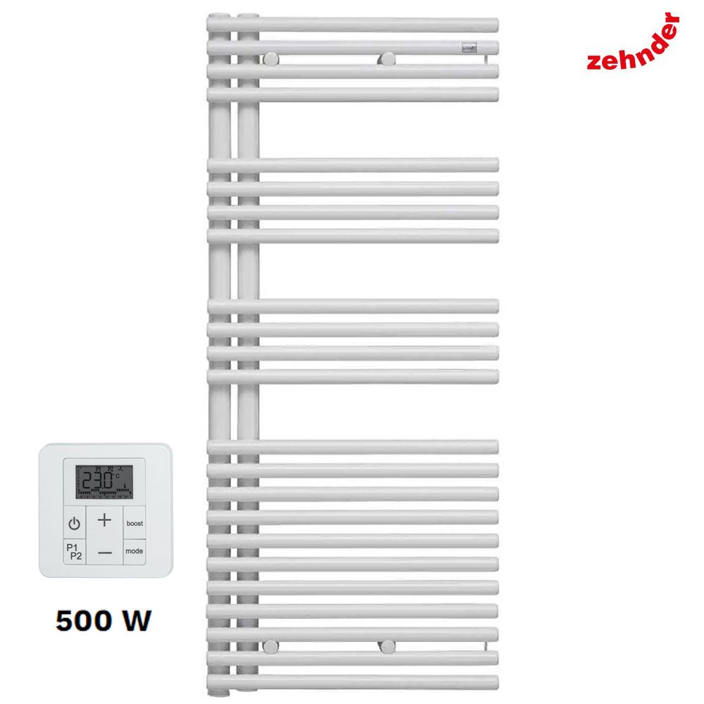 Zehnder Forma Asym LFAER-120-50/GS elektrische handdoekwarmer 500W 1186 x 496 x 105 mm rechts