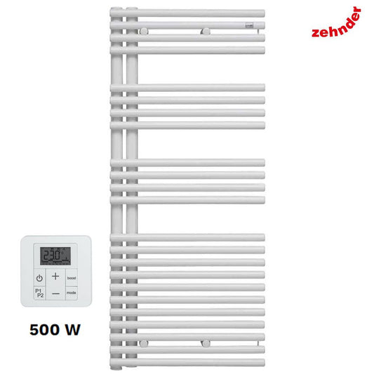 Zehnder Forma Asym LFAER-120-50/GS elektrische handdoekwarmer 500W 1186 x 496 x 105 mm rechts