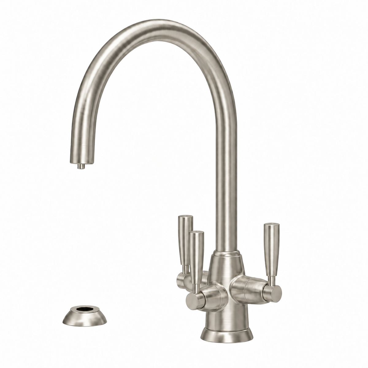 Perrin & Rowe Metris Triflow keukenkraan met waterfilter en reservoir – geborsteld nikkel