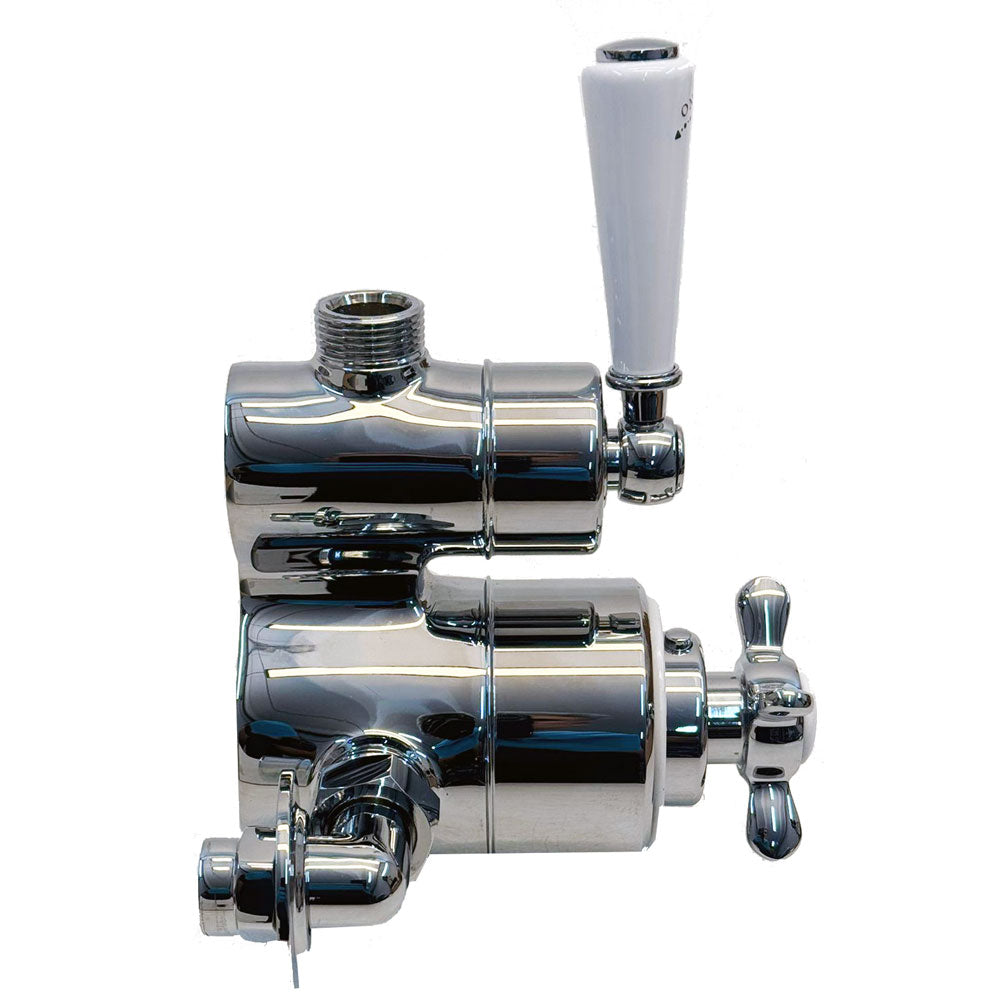 Windsor & Co klassieke losse opbouw thermostaatkraan met één weg, gepolijst, chroom