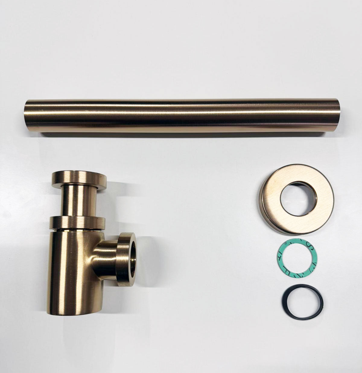 Gessi Tecnici design bekersifon met rozet 1 1/4'', warm brons geborsteld PVD