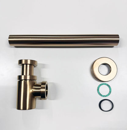 Gessi Tecnici design bekersifon met rozet 1 1/4'', warm brons geborsteld PVD