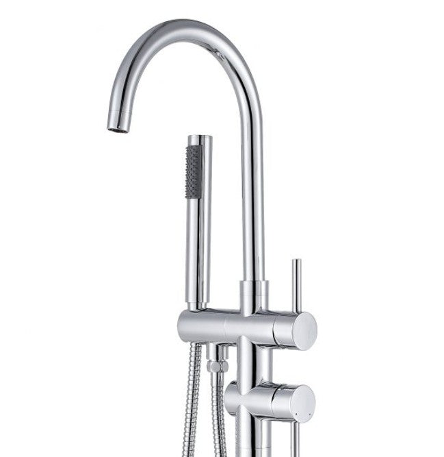 Luca Sanitair Vasca vrijstaande luxe slanke badmengkraan geborsteld mat nikkel