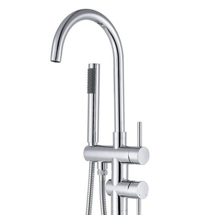 Luca Sanitair Vasca vrijstaande luxe slanke badmengkraan geborsteld mat nikkel