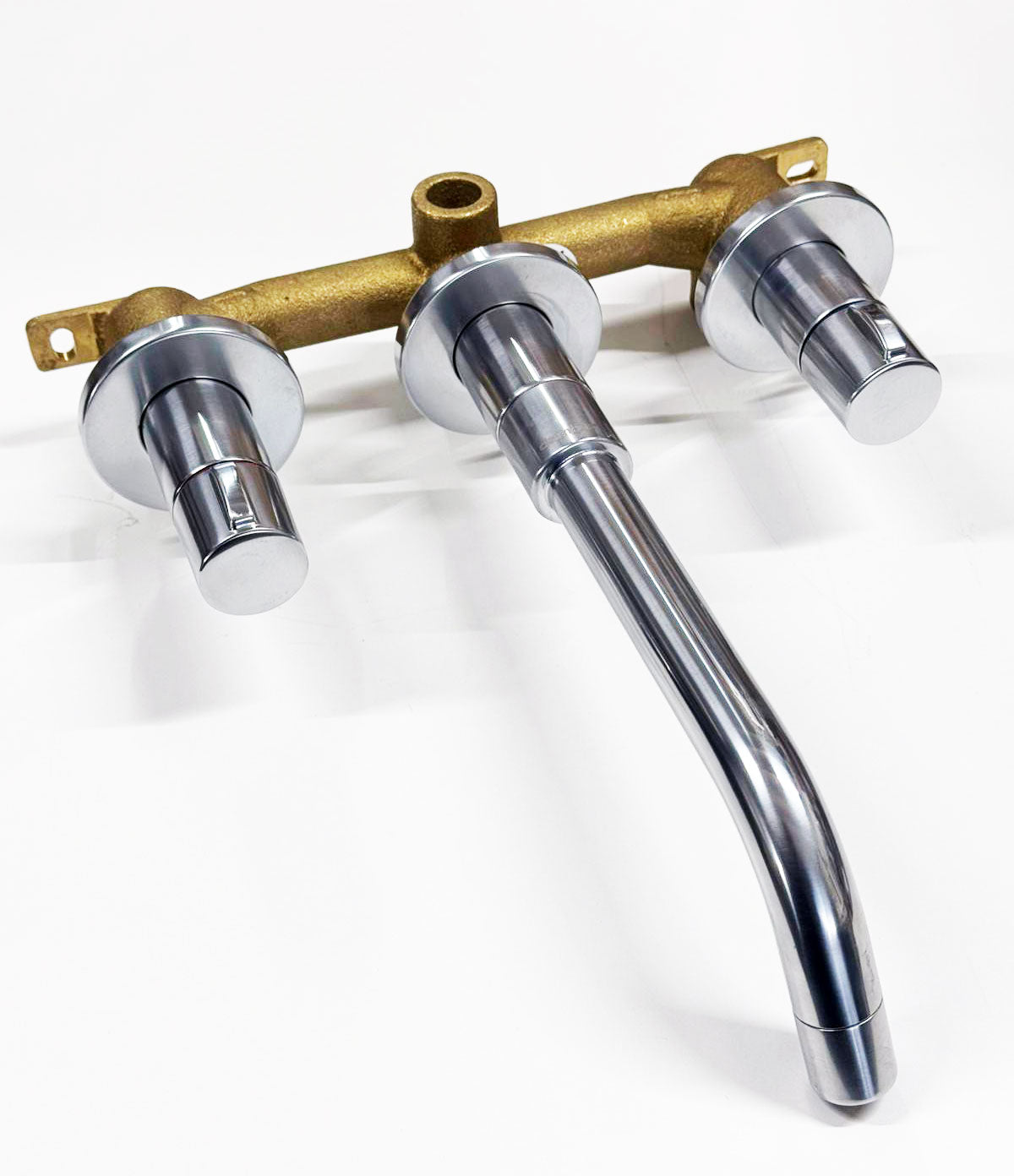 Damixa Titan inbouw 3-gats wastafelkraan steel