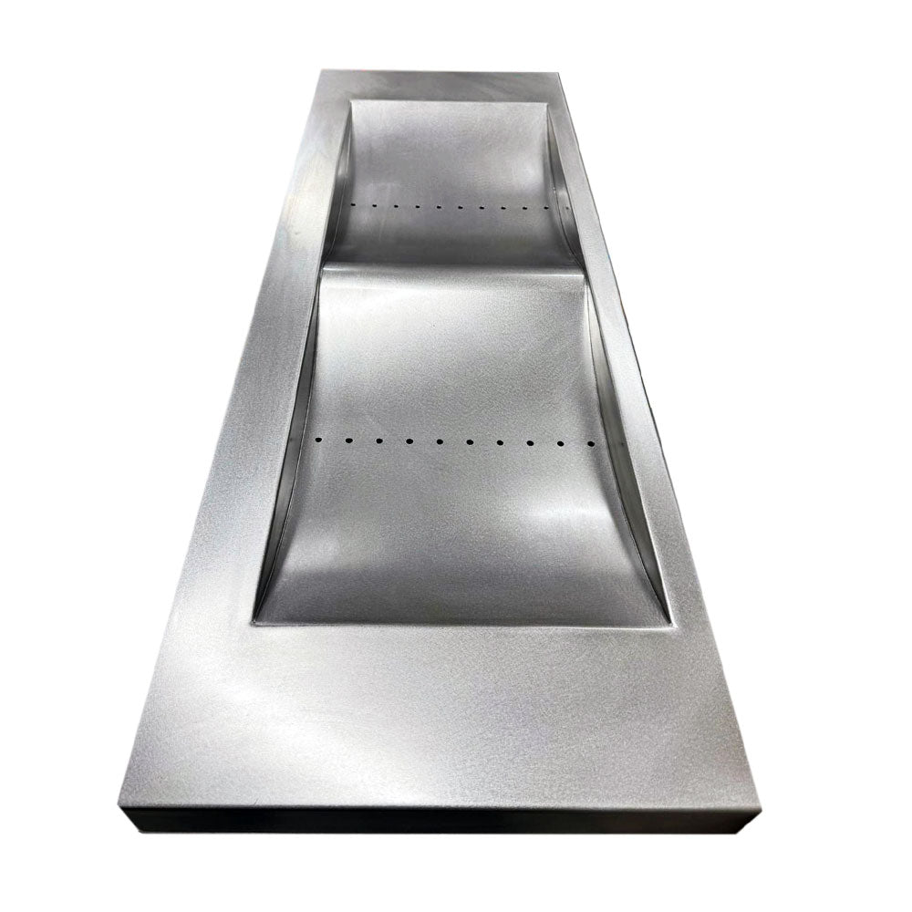 Unieke RVS dubbele design wastafel – vrijstaand op RVS voet