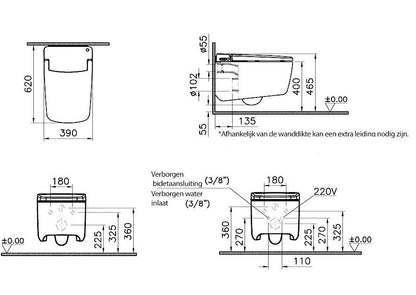 Vitra V-Care PRIME douchewc / bidetspoeling