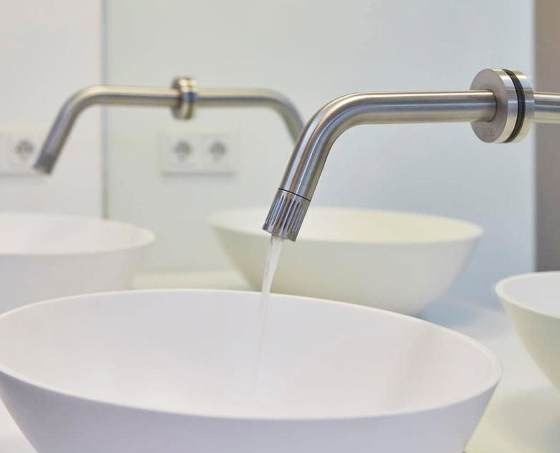 Bongio Time2020 inbouw wand wastafelmengkraan 22cm uitloop progressief geborsteld RVS