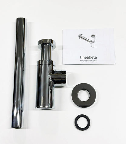 Lineabeta Design bekersifon met rozet, Chroom