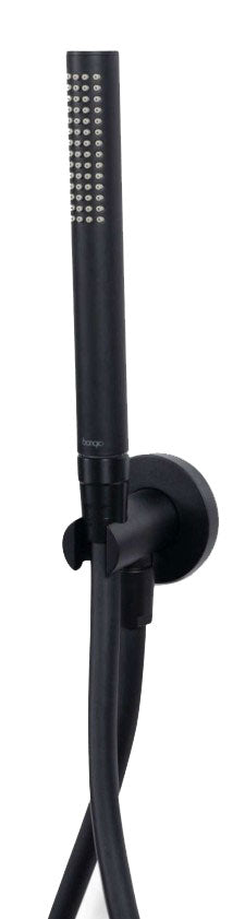 Bongio Squadra met Thermostaatkraan met Losse Stopkranen, Douchearm en Handdoucheset Mat Zwart