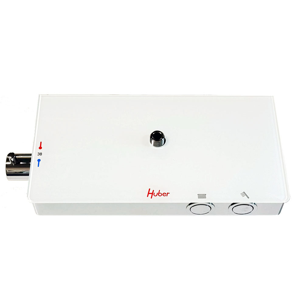 Huber Italia Contenital Push douchesysteem met thermostaat en planchet – chroom/wit