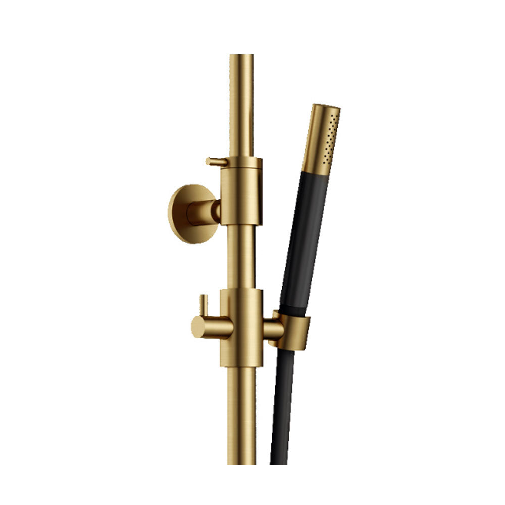 Hotbath Cobber SDS9BBP thermostatische regendoucheset met Ø 20 cm hoofddouche – Geborsteld Messing PVD