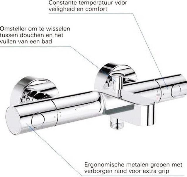 Grohe Grohtherm 800 Cosmopolitan thermostaat badkraan cooltouch, chroom