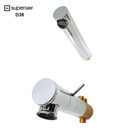 Supergrif D38 Exclusieve design inbouw bad en douche met vaste hoofddouche in chroom