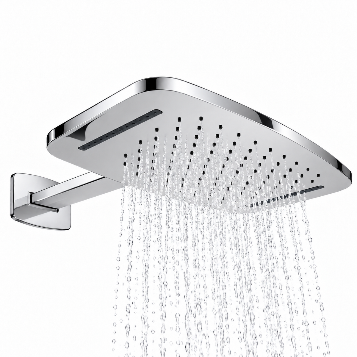 Wiesbaden Roca waterval hoofddouche met douchearm 40x25 Chroom